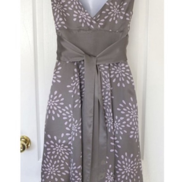 💗Ted Baker Sz4-6 Grey Lilac Silk Dress - Picture 2 of 7